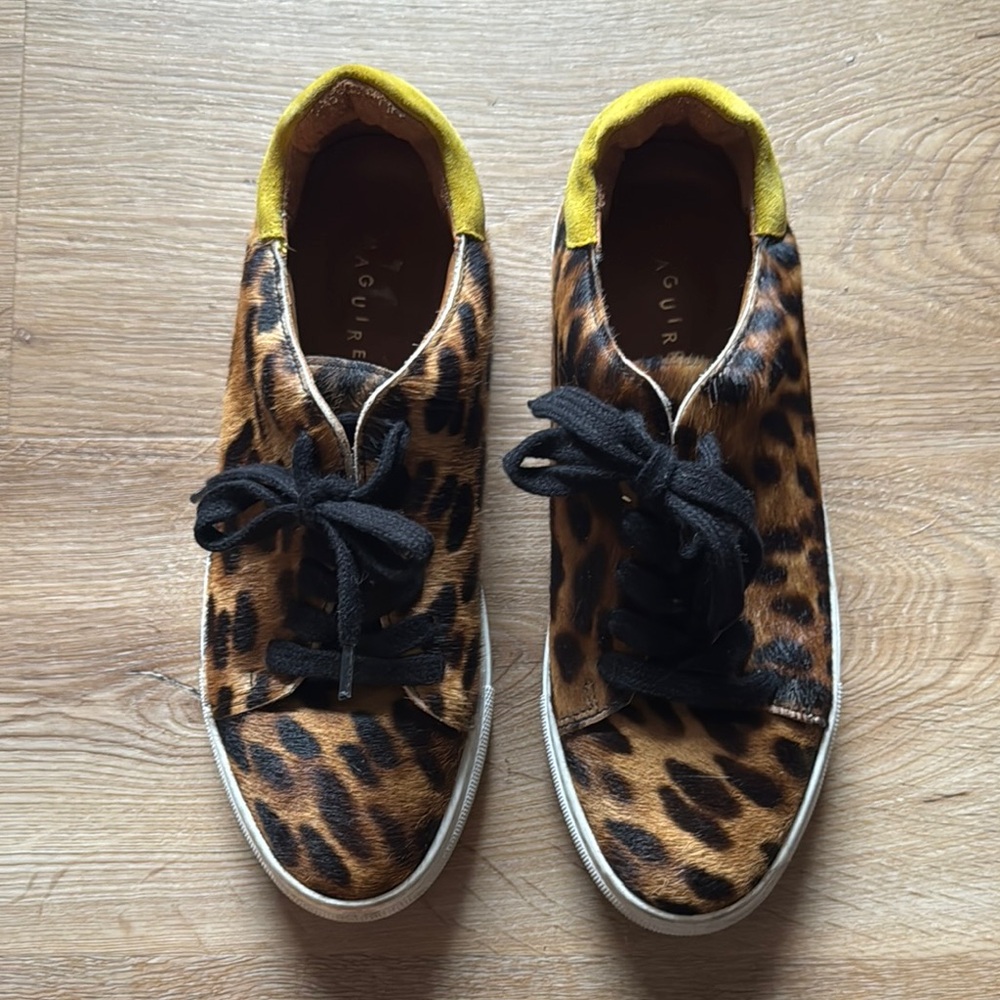 Maguire Alba Cheetah Sneakers w Yellow Accents, Size 38, Size 7 Runners